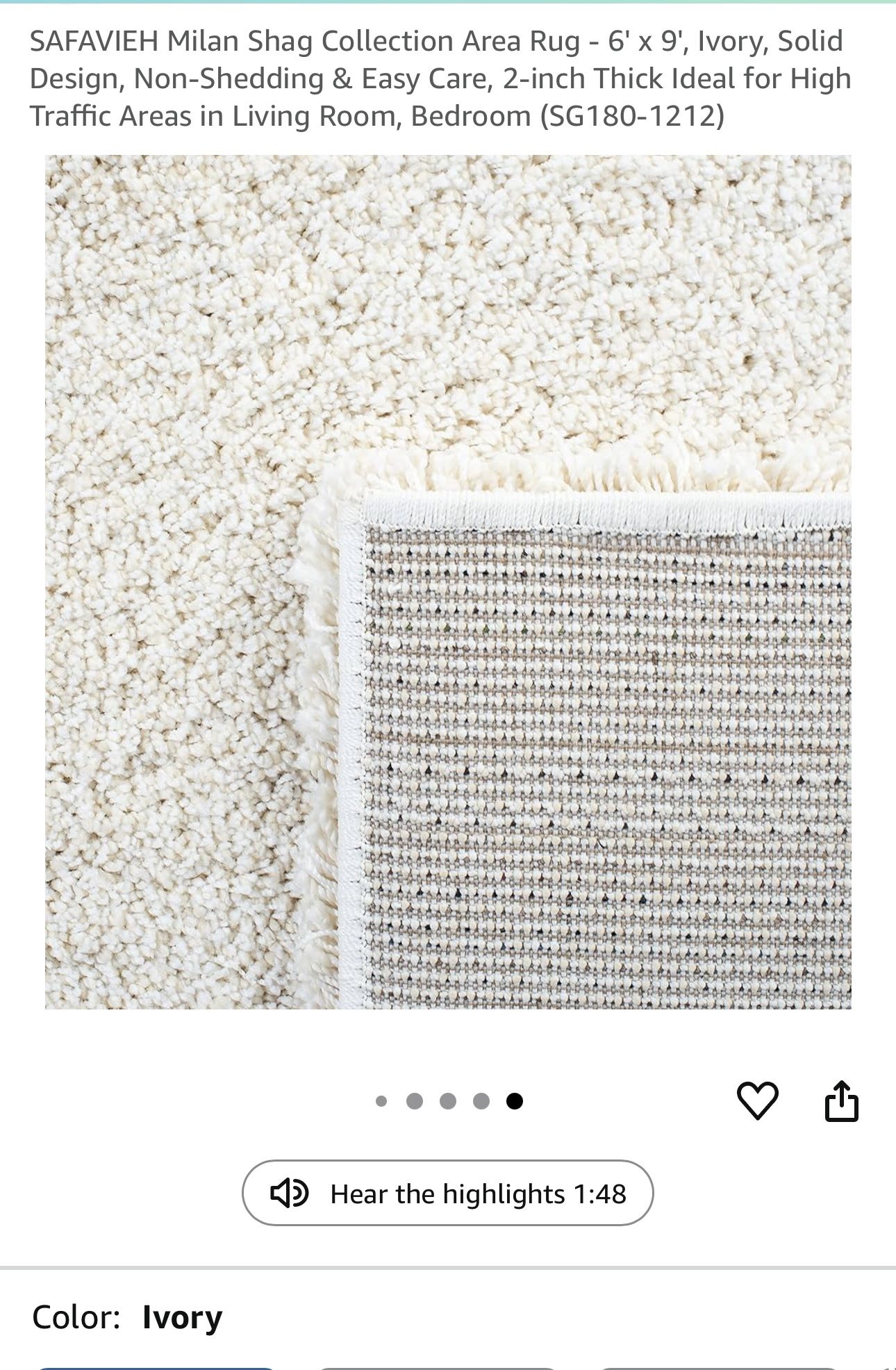 6x9 Shag Area Rug Brand new