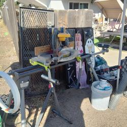 DeWalt Chop Saw On Ryobi Stand. Chop Saw Belt Driven 12 In.