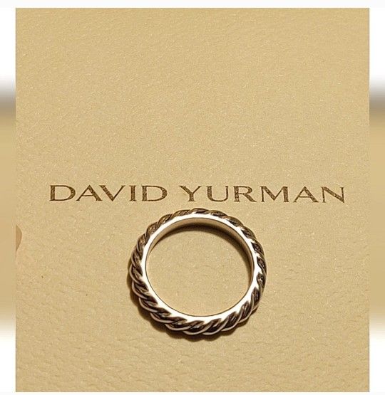 David Yurman Sculpture Cable Narrow Ring Band Size 7 [ .925 Sterling Silver ] - LIKE NEW 