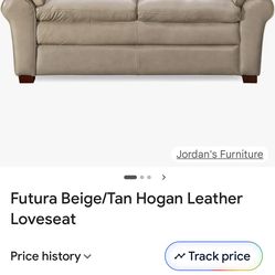 Beige Leather Sofa