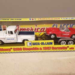 Brand New Weil Mclain 1955 Chevy 5100 Stepside Pick-up Truck & 1967 Corvette 