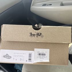 Coach Arch Buckle Logo Jacquard Slide Sandals Smoke/Coal/Black Women's 7B