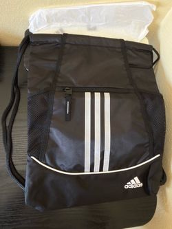 New Adidas Alliance II Drawstring Backpack Sackpack Black