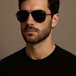 Prada Black Aviator Sunglasses with Box