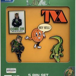 Marvel Studios: Loki "God Of Mischief" and "Most Powerful Asgard's Sorcerer" Limited Edition Metal-based And Enamel 5 Lapel Pin Set. 