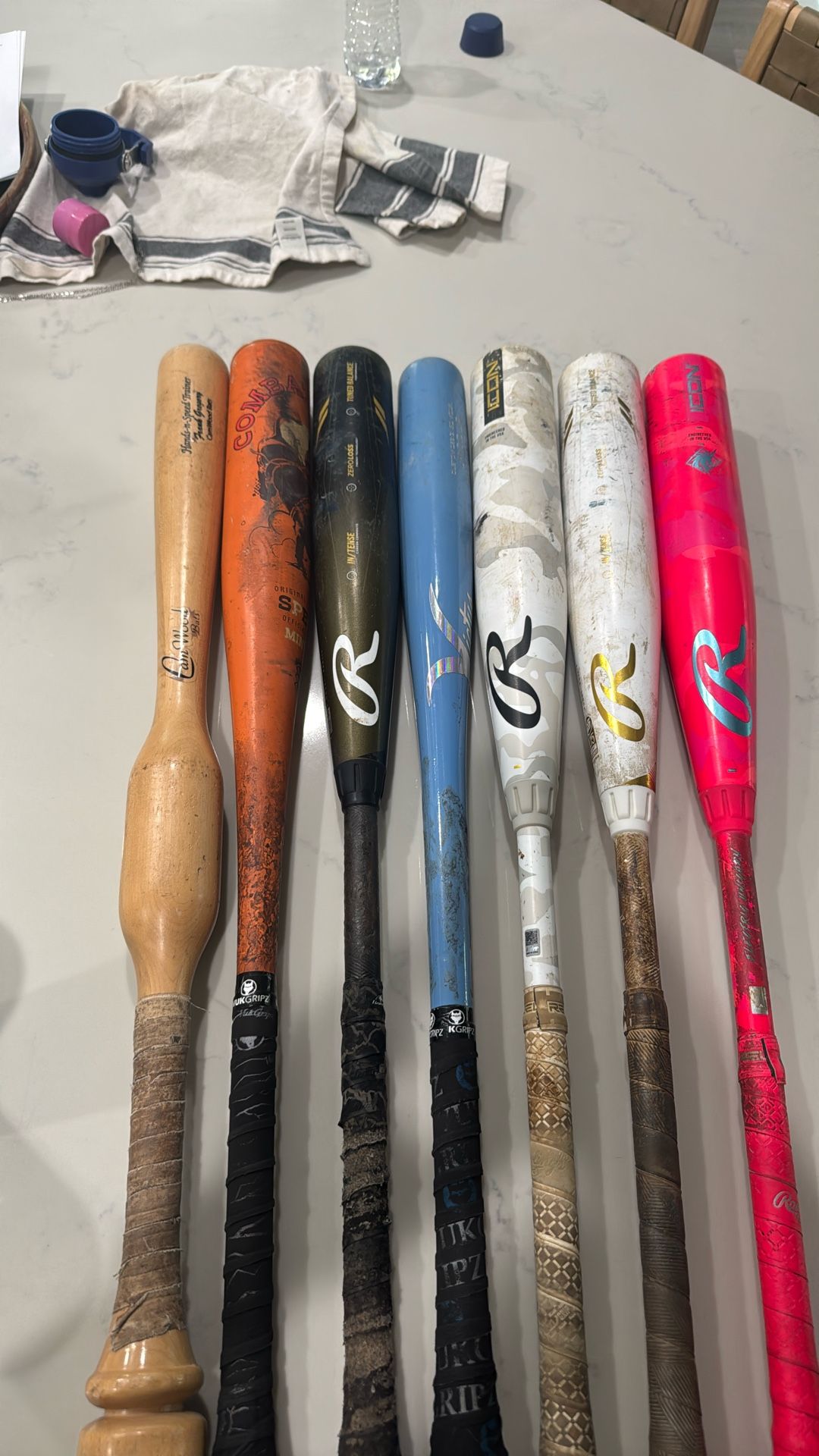 Multiple Baseball Bats Rawlings Combat Victus Cambat
