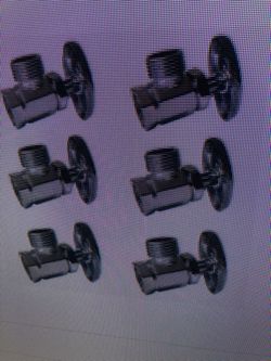 Polished zinc alloy stop valves 6 pc size 1/2x3/4 brand new