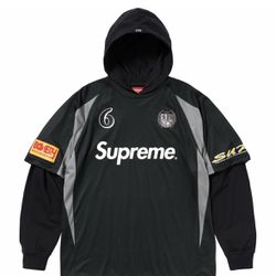 supreme soccer hooded jersey and nba youngboy tee