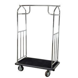 Vevor Hotel Bellman's Vallet Luggage Cart - Stainless Steel