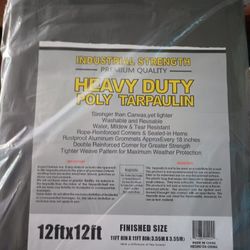 12x12ft Heavy Duty Grey Or White Tarp NEW $20.00