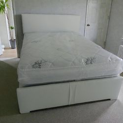 $440 Queen bed frame with mattress and box-spring brand new free delivery free assembly