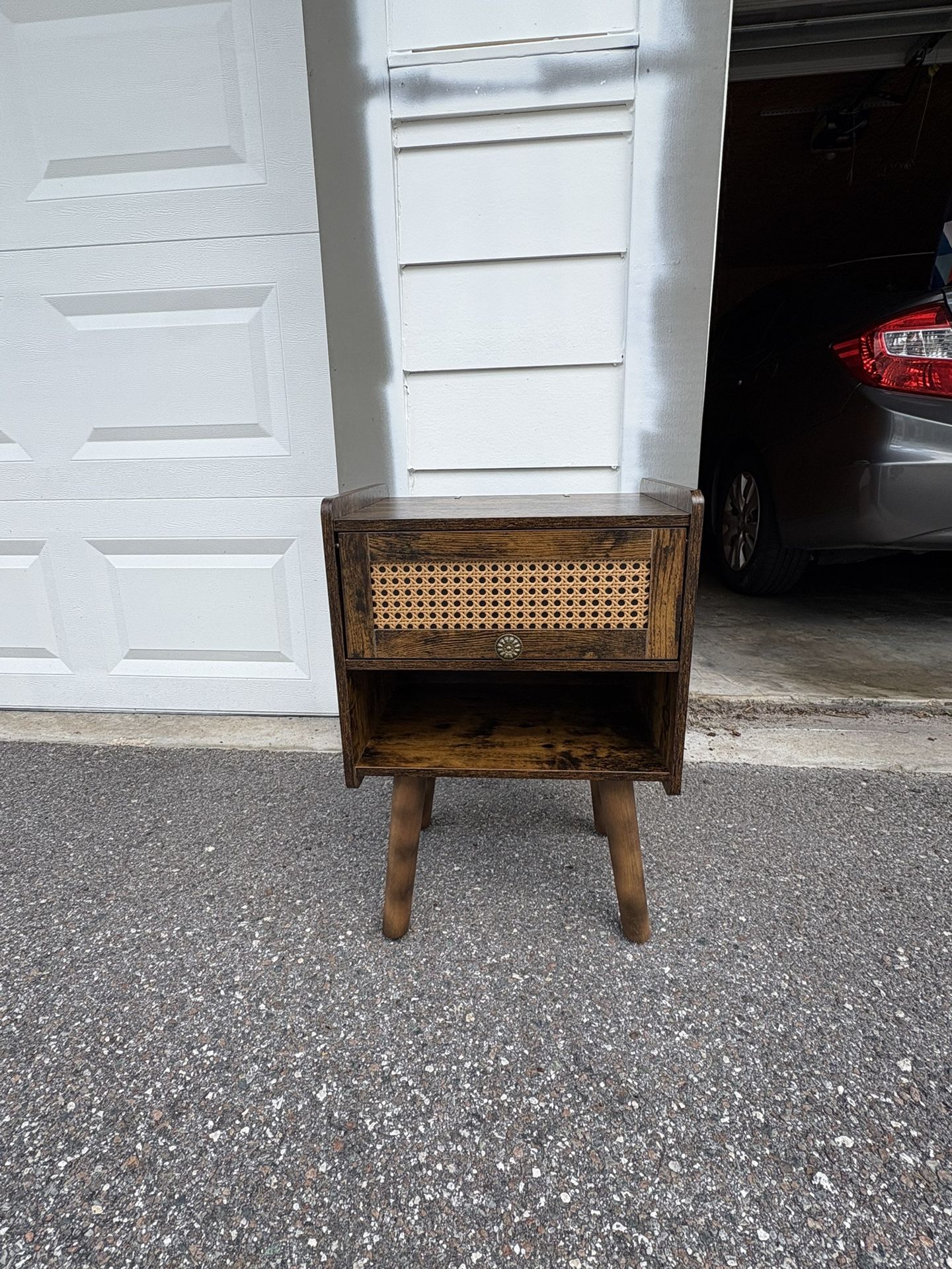 Brown Blank Nightstand End Table