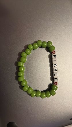 Handmade PICKLE Kandi Beaded Bracelet
