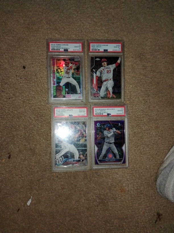 All PSA 10 Soto Refractor Rookie's, Trout, Mervis Purple Refractors