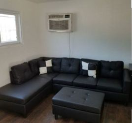 sofa modern black 3 pc