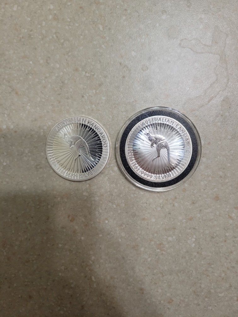 2016 Australia Kangaroo 1 Oz 999.9 Silver Coins.  $55 Each
