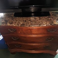 Solid Mahogany Wood Granite Top Dresser