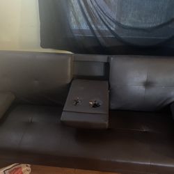 Futon Leather Couch 