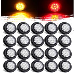 Jamarco 2" Round LED Marker Lights (20 Pcs, Amber/Red)