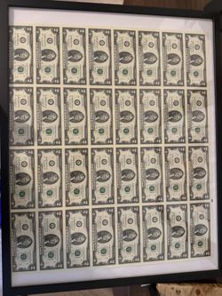 Sheet Of 32 $2 Bills
