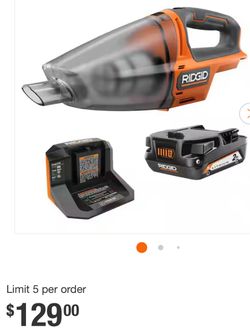 Shop RIDGID 18V Cordless Hand Vacuum Kit with 2.0 Ah Battery and Charger