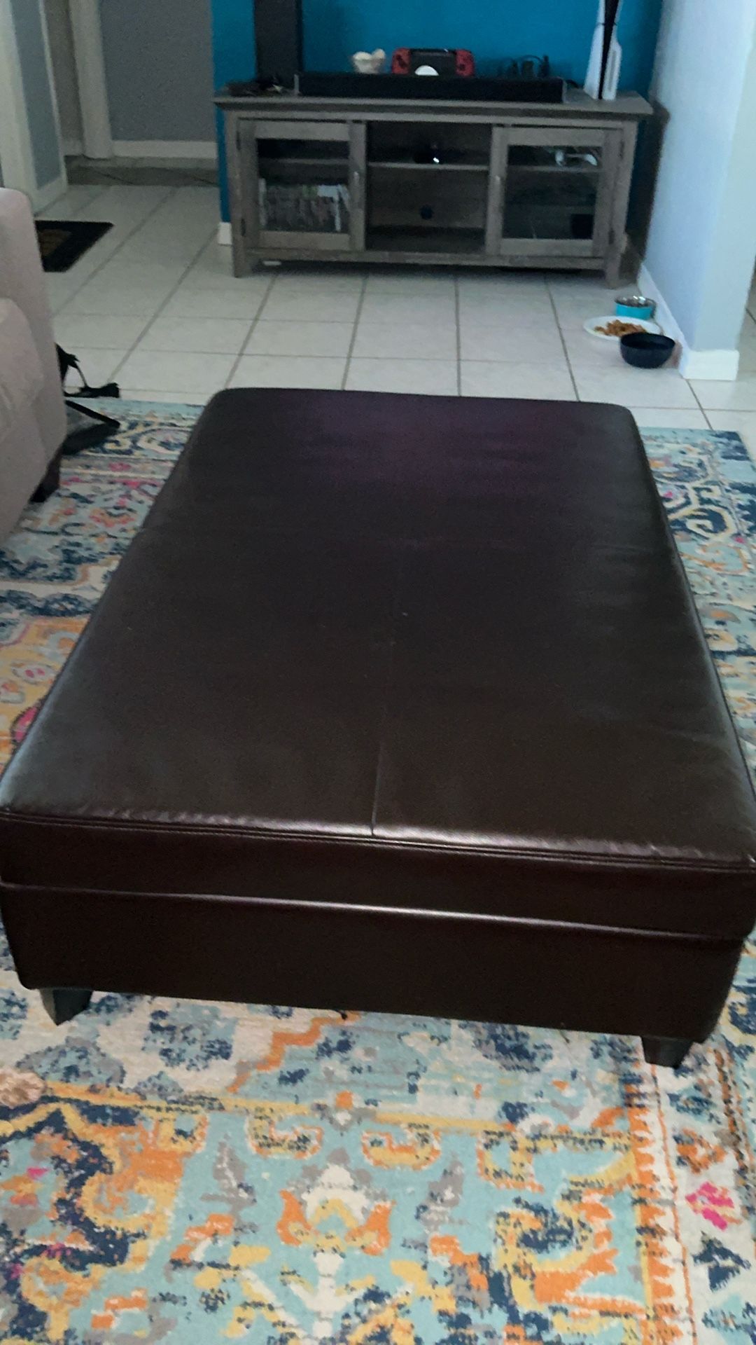 Large Leather Ottoman With Storage