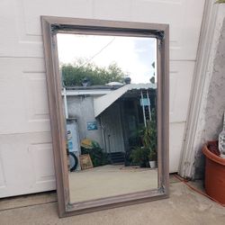Large Mirror In Wood Frame 