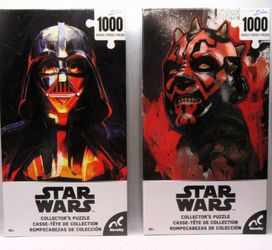 Star Wars Collector’s Jigsaw Puzzles: Darth Vader & Darth Maul -NEW SEALED