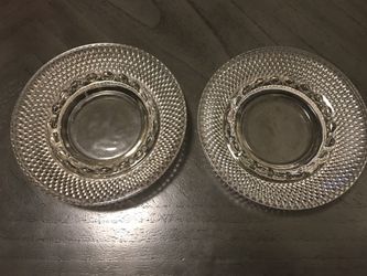 Vintage Clear Cut Glass Ashtray/ Candle Holder