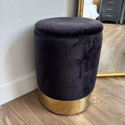 Black Suede Stool Small