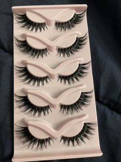 5 Pair Cat Eye Faux mink Eye Lashes Winged End 