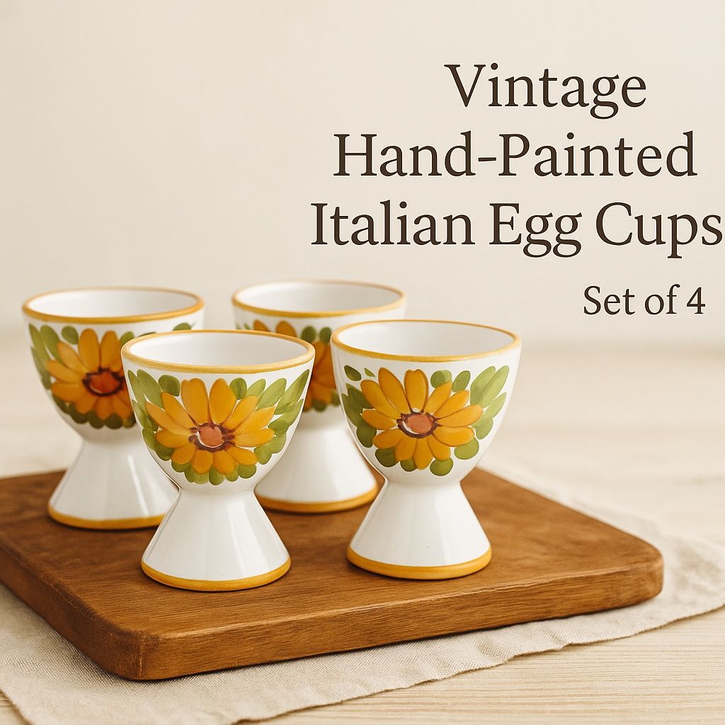 Vintage Hand painted Italian Egg Cups