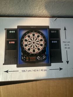 Electronic dartboard with cabinet
