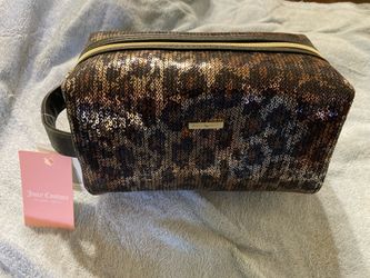 Brand new Juicy Couture Sequin Leopard Nylon Cosmetic Bag
