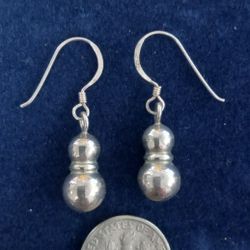Silpada Sterling Silver 925 Double Ball Drop Dangle Pierced Earrings  