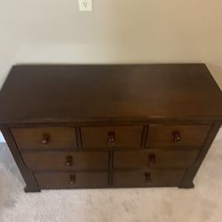 Stained Wood Dresser 