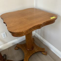 Antique Oak Square Side Table