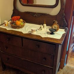 Antique Dresser With Mirror
