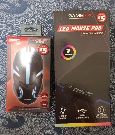 Gaming LED Mouse and LED Colour Changing Pad