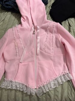 Pink lace sweater