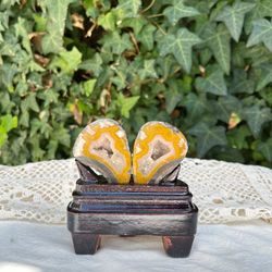 100% Natural Quartz Agate Geode Matching Pair -  Jewelry Box - From Brazil #4