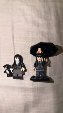 Wednesday Adam’s& goth girl Lego mini figures