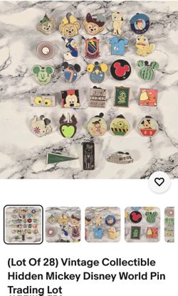 (Lot Of 28) Vintage Collectible Hidden Mickey Disney World Pin Trading Lot