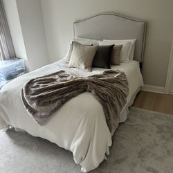 Queen Size Bed Set: Mattress, Foundation, Frame, Headboard, Sheets, Pillows!