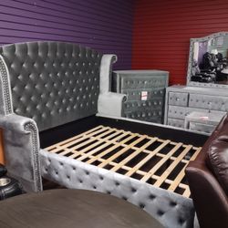 Four Piece Queen Bedroom Set Queen Bed Frame Dresser Mary And Night Stand