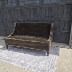 chocolate brown velvet couch