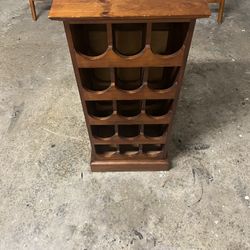 Vintage Pier 1 Wood 15 Bottle Wine Rack, 31" x 15" x 12" 