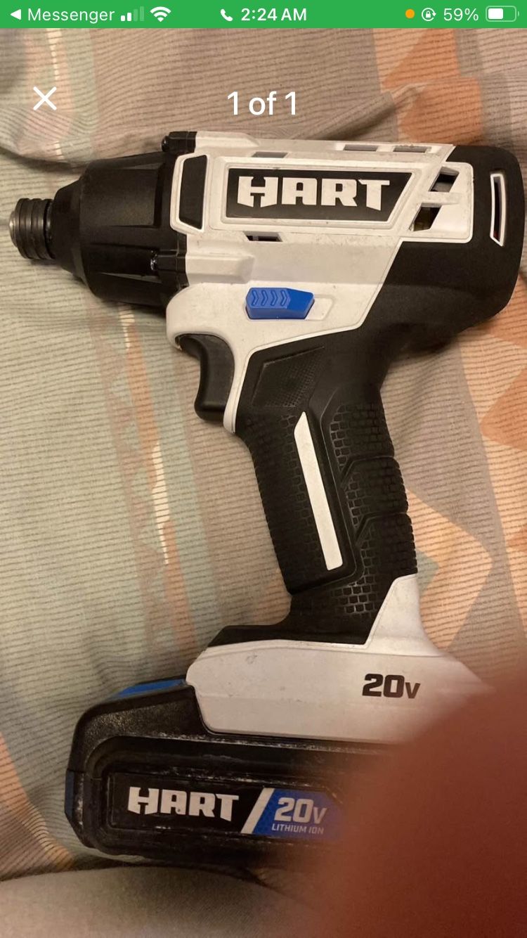 HART 20-Volt Cordless Impact Driver Kit, (1) 1.5Ah Lithium-Ion Battery, Gen 2