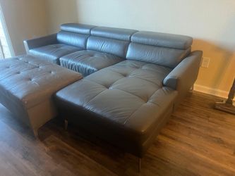 Leather sofa l shaped 2+1 made  from faux leather .
