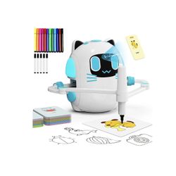 Drawing Robot for Kids with Camera Recognition, Montessori Educational Art Toy Kit with 150 Cards & 12 Colorful Pens for Preschool Learning Activities